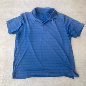 Blue striped polo shirt
